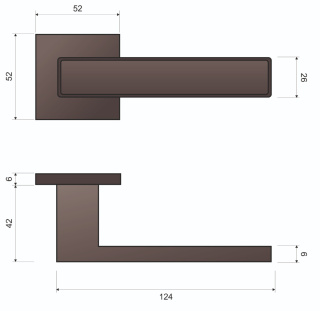 Klamka Concept fit KCF 700/B00 chrom/czarna na rozecie kwadratowej Infinity Line