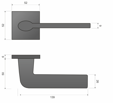 Klamka Stinger fit KSR 700 chrom na rozecie kwadratowej Infinity Line