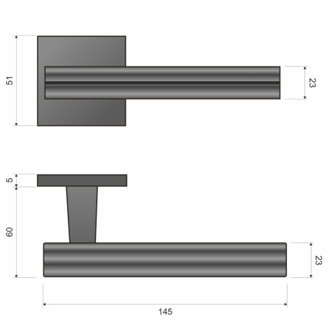 Klamka Carrera KCRA B00/M700 czarna/chrom mat na rozecie kwadratowej Infinity Line Klamka Carrera KCRA B00/M700 czarna/chrom mat na rozecie kwadratowej Infinity Line
