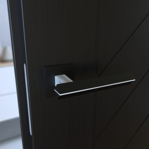 Klamka Carrera KCRA B00/M700 czarna/chrom mat na rozecie kwadratowej Infinity Line Klamka Carrera KCRA B00/M700 czarna/chrom mat na rozecie kwadratowej Infinity Line