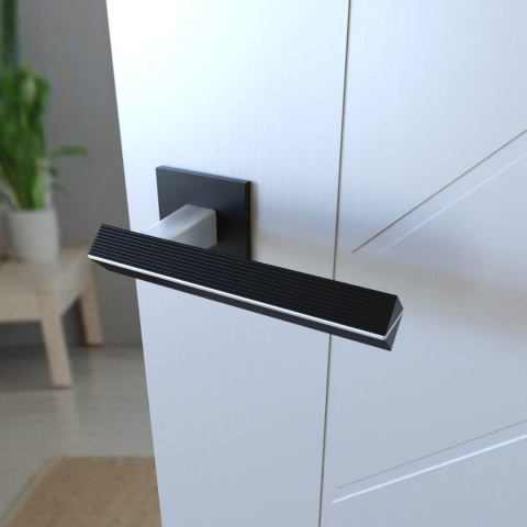 Klamka Carrera KCRA B00/M700 czarna/chrom mat na rozecie kwadratowej Infinity Line Klamka Carrera KCRA B00/M700 czarna/chrom mat na rozecie kwadratowej Infinity Line