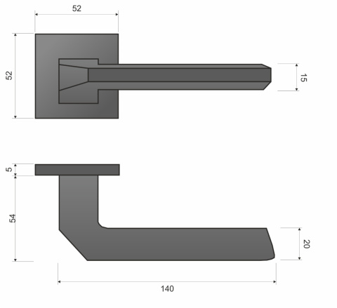 Klamka Etna KETA S M700 chrom mat na rozecie kwadratowej Infinity Line Klamka Etna KETA S M700 chrom mat na rozecie kwadratowej Infinity Line