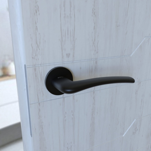 Klamka Vento KVNO S O B00 czarna na rozecie okrągłej Infinity Line