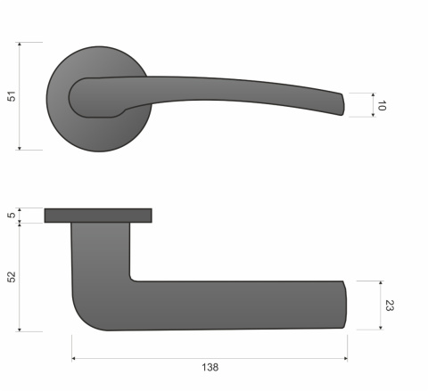 Klamka Vento KVNO S O B00 czarna na rozecie okrągłej Infinity Line