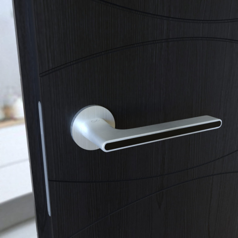 Klamka Ferrara KFRA S O M700/B00 chrom mat/czarna na rozecie okrągłej Infinity Line Klamka Ferrara KFRA S O M700/B00 chrom mat/czarna na rozecie okrągłej Infinity Line
