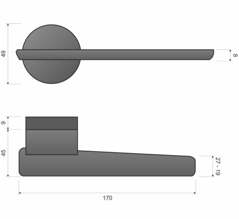Klamka Gemello KGML 700/200 chrom/tytan na rozecie okrągłej Infinity Line