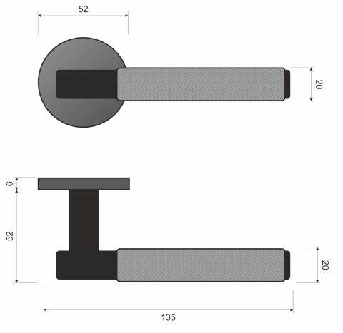 Klamka Tess KTS O B00 czarna na rozecie okrągłej Infinity Line Klamka Tess KTS O B00 czarna na rozecie okrągłej Infinity Line