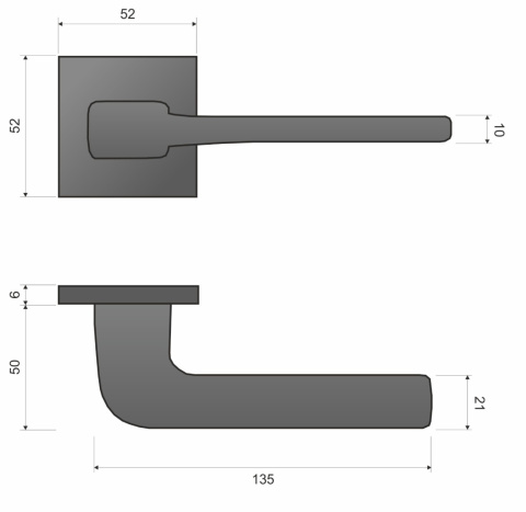 Klamka Solo fit KSO M G00 złoty mat na rozecie kwadratowej Infinity Line