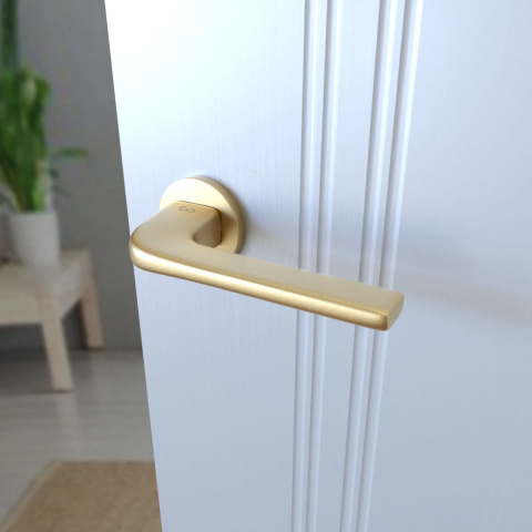 Klamka Solo fit KSO O MG00 złoty mat na rozecie okrągłej Infinity Line