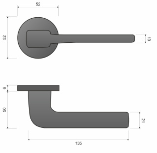 Klamka Solo fit KSO O 800 biała na rozecie okrągłej Infinity Line