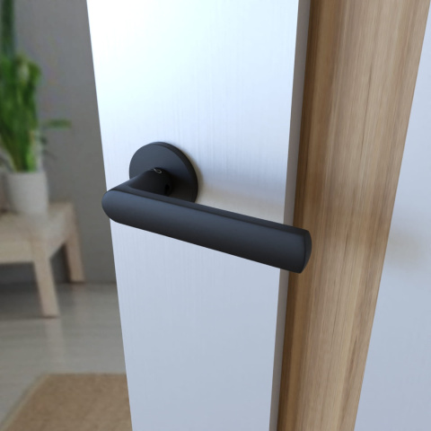 Klamka Torino fit KTF O B00 czarna na rozecie okrągłej Infinity Line