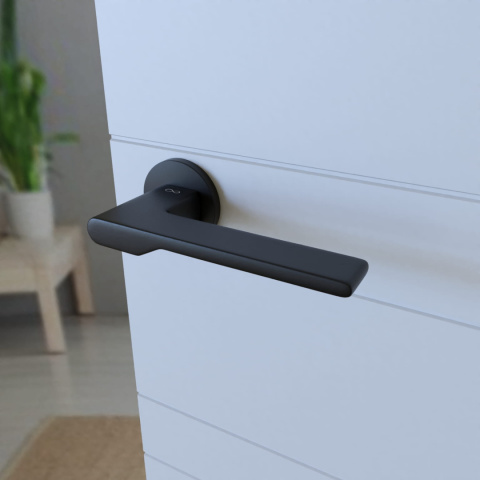 Klamka Toro fit KTO O B00 czarna na rozecie okrągłej Infinity Line