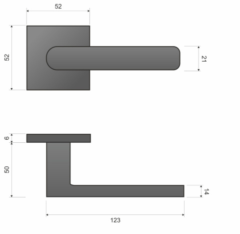 Klamka Torino fit KTF M G00 złoty mat na rozecie kwadratowej Infinity Line