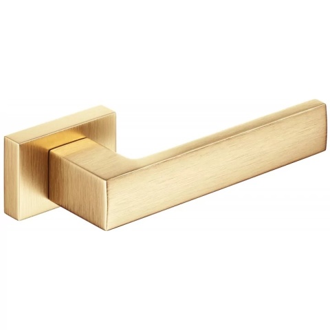 Klamka Focus mosiądz matowy na rozecie prostokątnej Corona