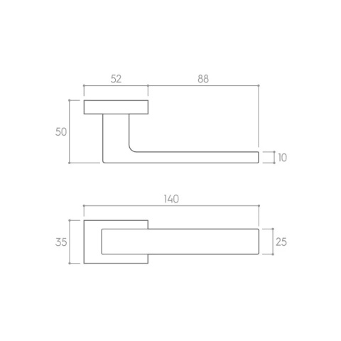 Klamka Focus czarna na rozecie prostokątnej Corona