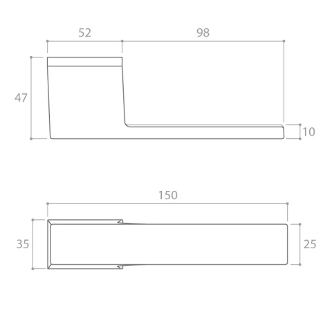 Klamka Optima czarna na rozecie ukrytej prostokątnej Corona