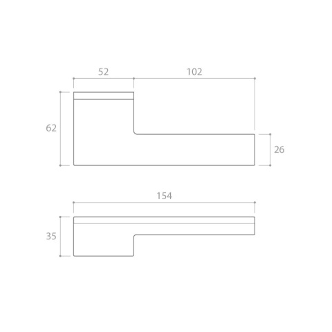 Klamka Horizon mosiądz błyszczący PVD na rozecie ukrytej prostokątnej Corona