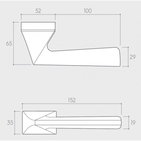 Klamka Impera biała na rozecie ukrytej prostokątnej Corona