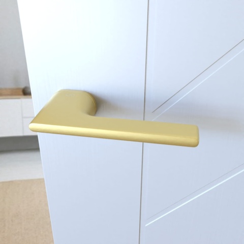 Klamka Lukka KLUK M G00 złoty mat na rozecie owalnej Infinity Line