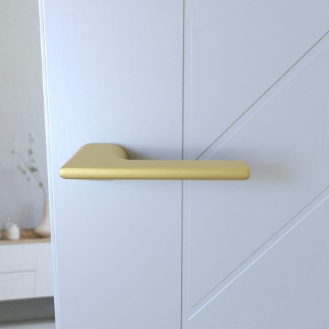 Klamka Lukka KLUK M G00 złoty mat na rozecie owalnej Infinity Line