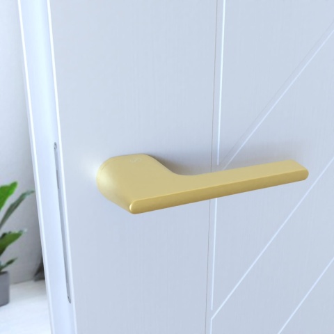 Klamka Lukka KLUK M G00 złoty mat na rozecie owalnej Infinity Line