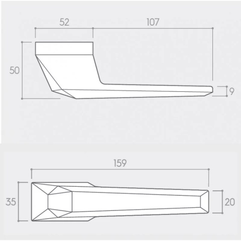 Klamka Prisma biała na rozecie ukrytej prostokątnej Corona
