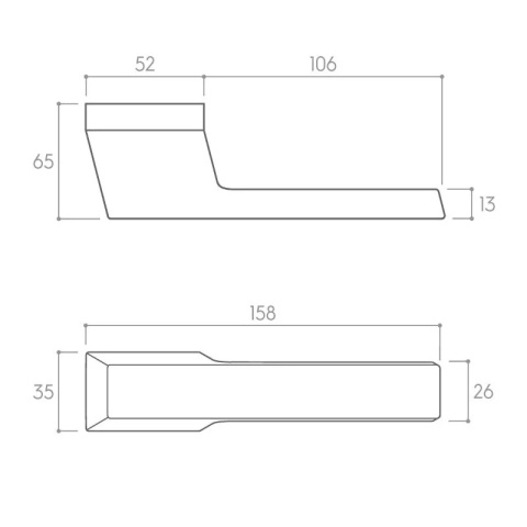 Klamka Maxima chrom szczotkowany na rozecie ukrytej prostokątnej Corona