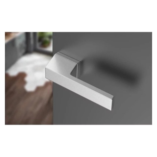 Klamka Maxima chrom szczotkowany na rozecie ukrytej prostokątnej Corona