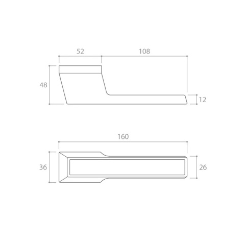 Klamka Maxima czarna bez wstawki na rozecie ukrytej prostokątnej Corona