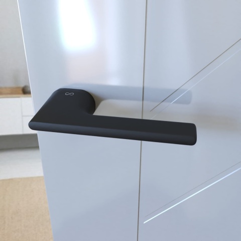 Klamka Lukka KLUK B00 czarna na rozecie owalnej Infinity Line