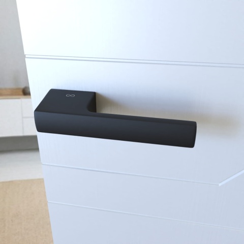 Klamka Bari KBRI B00 czarna na rozecie prostokątnej Infinity Line