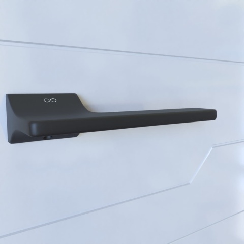 Klamka Monza KMOZ B00 czarna na rozecie prostokątnej Infinity Line