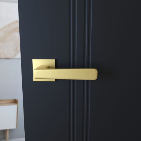 Klamka Parma fit KPR M G00 złoty mat na rozecie kwadratowej Infinity Line