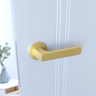 Klamka Parma fit KPR O MG00 złoty mat na rozecie okrągłej Infinity Line