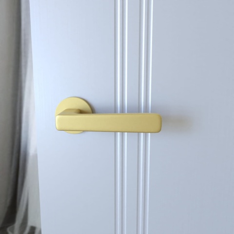 Klamka Parma fit KPR O MG00 złoty mat na rozecie okrągłej Infinity Line