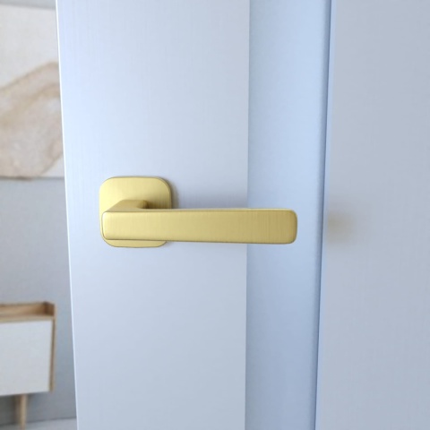 Klamka Parma fit KPR QO MG00 złoty mat na rozecie kwadrat - owal Infinity Line