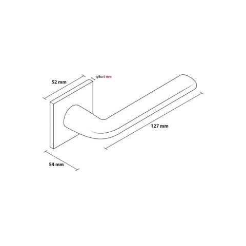 Klamka Scandi Slim mosiądz błyszczący PVD na rozecie kwadratowej Corona