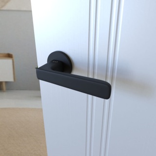 Klamka Parma fit KPR O B00 czarna na rozecie okrągłej Infinity Line