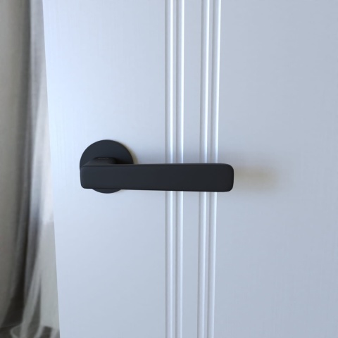 Klamka Parma fit KPR O B00 czarna na rozecie okrągłej Infinity Line