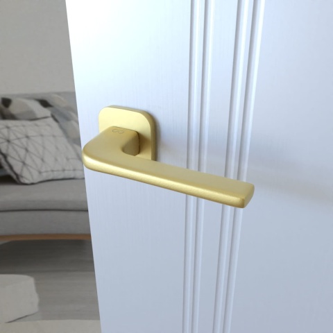 Klamka Solo fit KSO QO MG00 złoty mat na rozecie kwadrat - owal Infinity Line