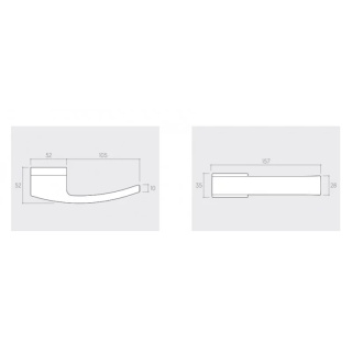 Klamka Arc biała na rozecie ukrytej prostokątnej Corona