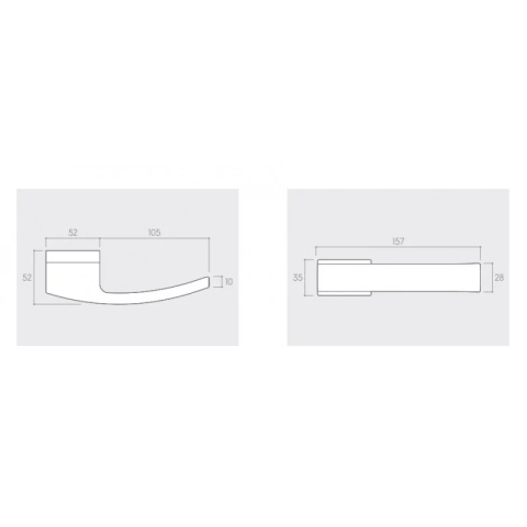 Klamka Arc biała na rozecie ukrytej prostokątnej Corona