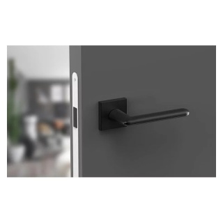 Klamka Spark czarna na rozecie kwadratowej Corona