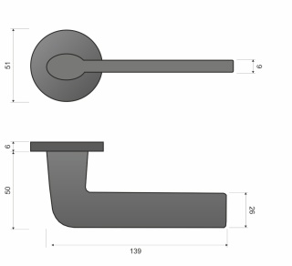 Klamka Stinger fit KSR O 900 brąz satyna na rozecie okrągłej Infinity Line