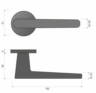 Klamka Tokyo KTOK M 700 chrom mat na rozecie okrągłej Infinity Line