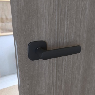 Klamka Torino fit KTF QO B00 czarna na rozecie kwadrat - owal Infinity Line