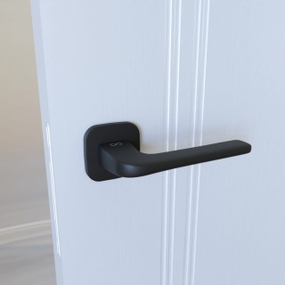 Klamka Solo fit KSO QO B00 czarna na rozecie kwadrat - owal Infinity Line