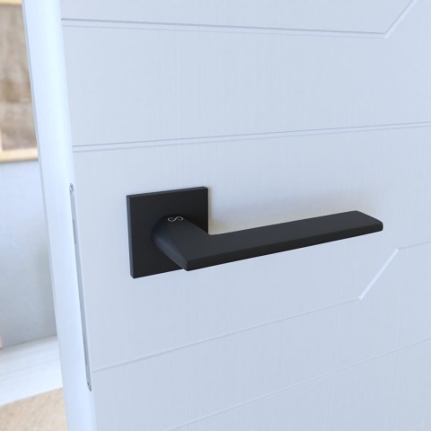 Klamka Ara fit KRA B00 czarna na rozecie kwadratowej Infinity Line