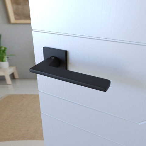 Klamka Ara fit KRA B00 czarna na rozecie kwadratowej Infinity Line