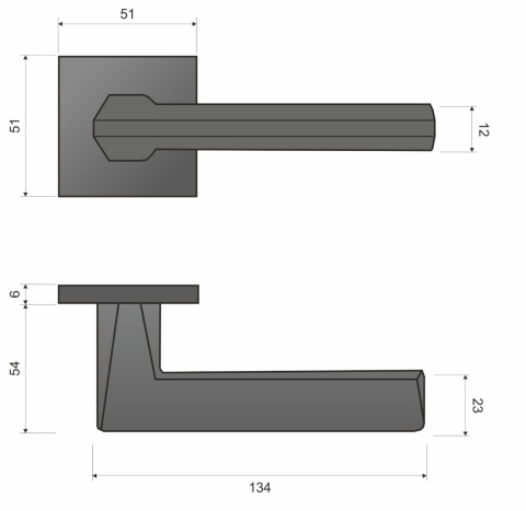 Klamka Ara fit KRA B00 czarna na rozecie kwadratowej Infinity Line